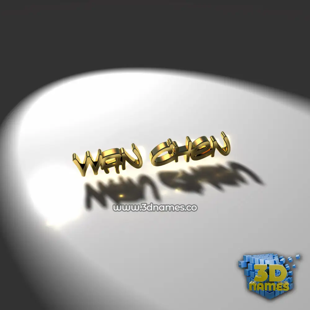 wan chen in Gold Shine style - 3D name wallpaper
