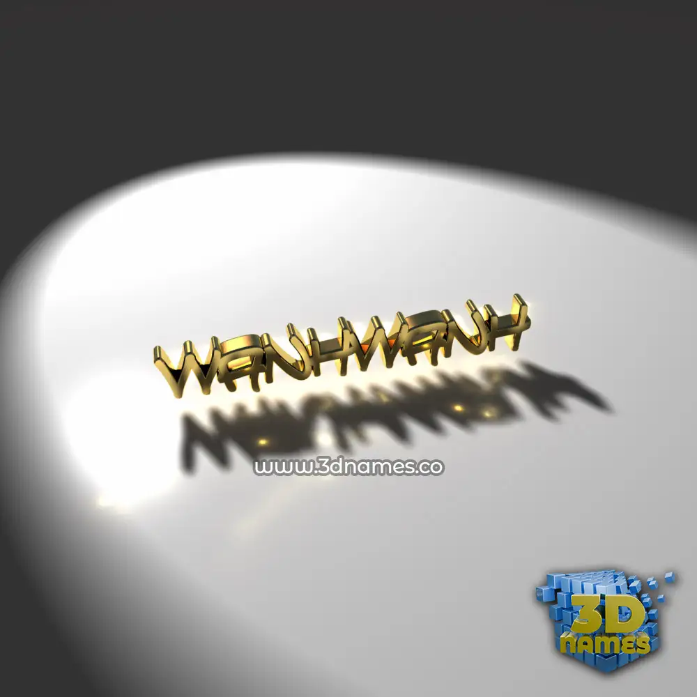 wanhwanh in Gold Shine style - 3D name wallpaper