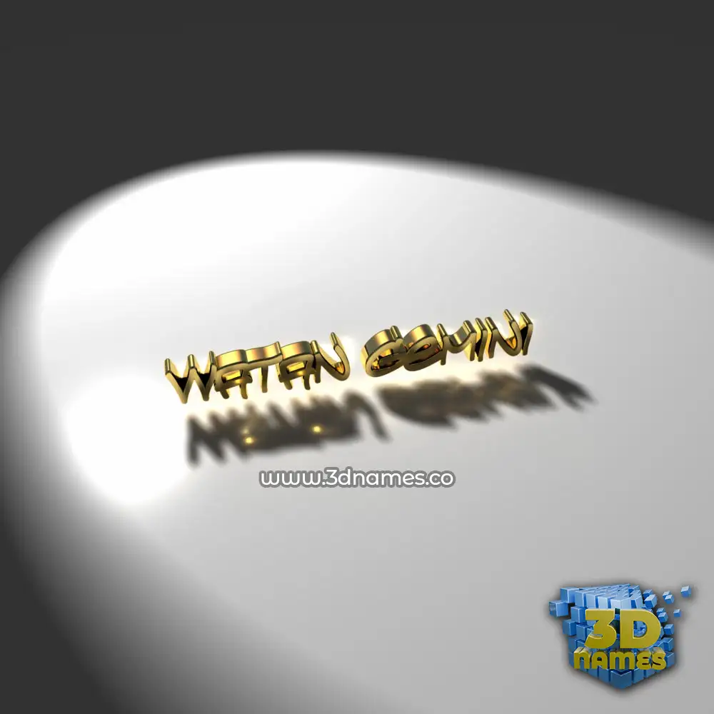watan gemini in Gold Shine style - 3D name wallpaper