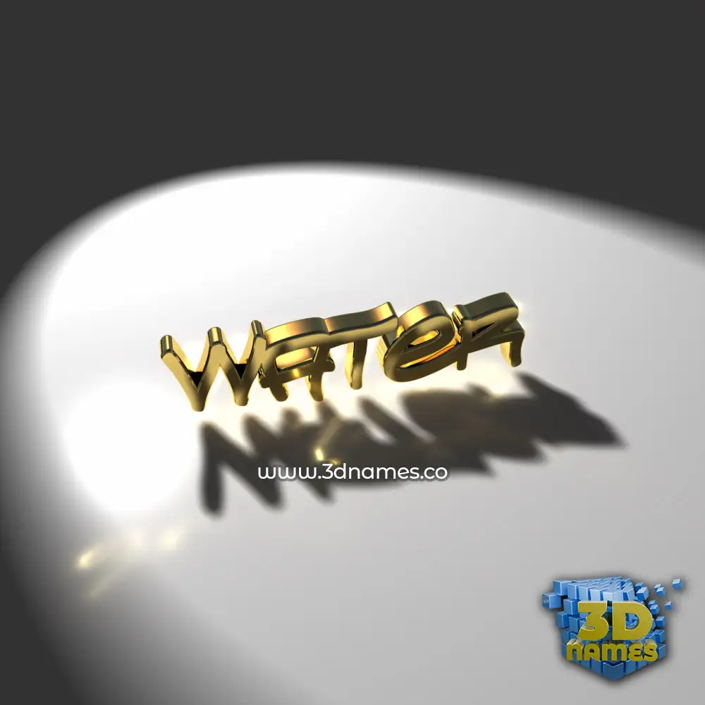 water in Gold Shine style - 3D name wallpaper