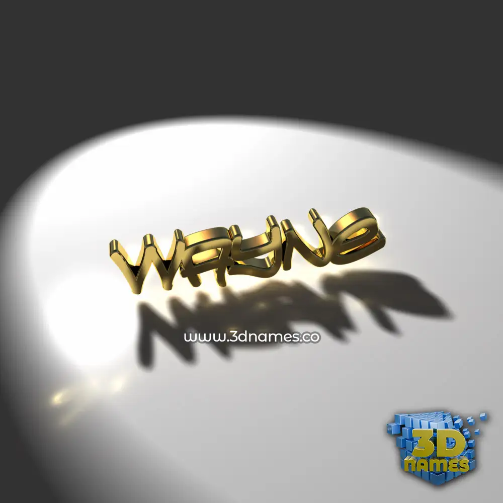 wayne in Gold Shine style - 3D name wallpaper