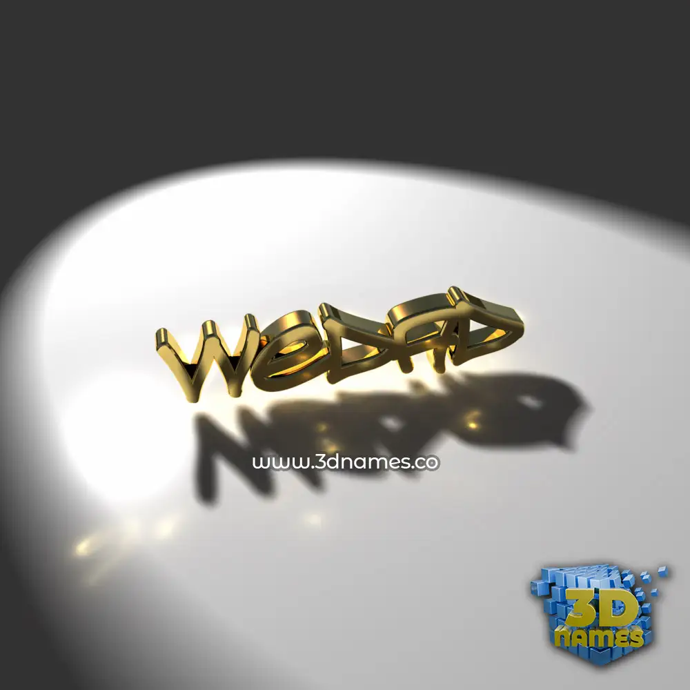 wedad in Gold Shine style - 3D name wallpaper