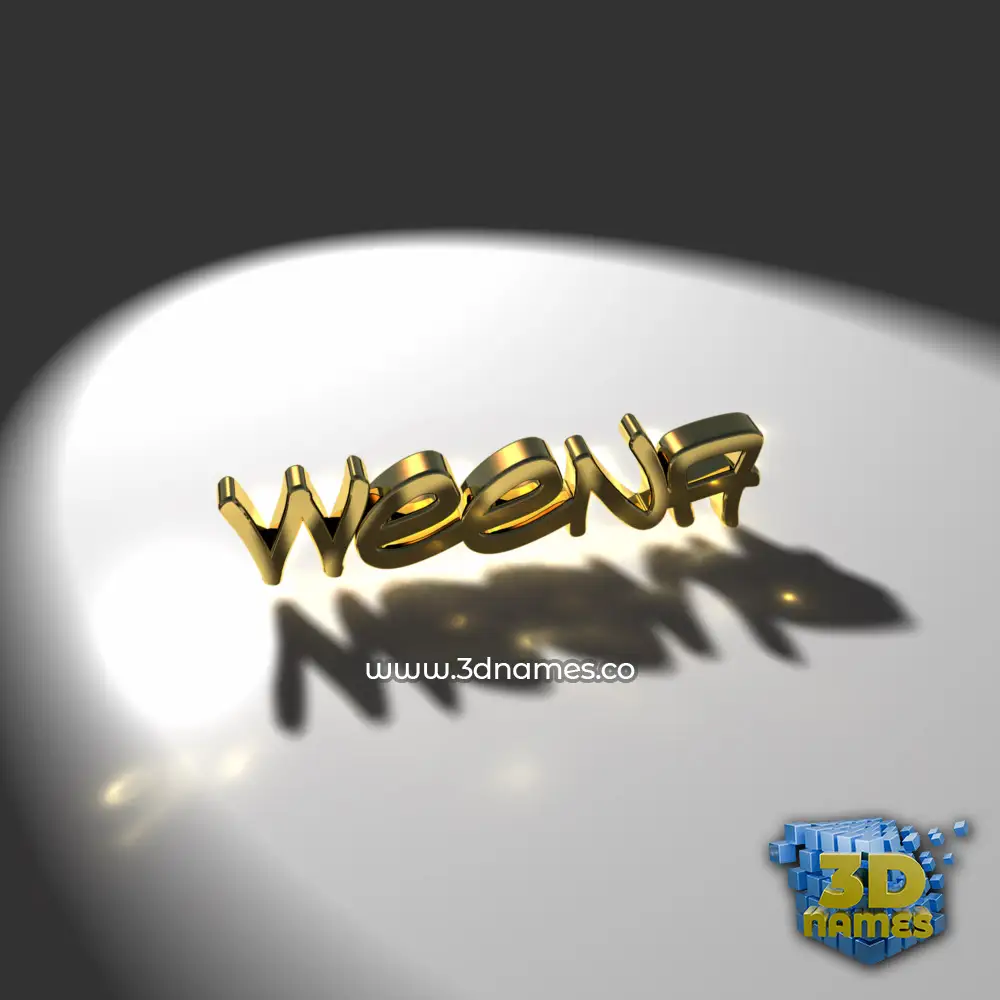 weena in Gold Shine style - 3D name wallpaper
