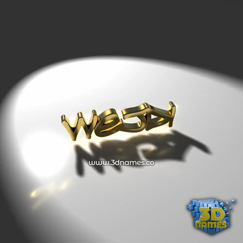 wejdi in Gold Shine style - 3D name wallpaper