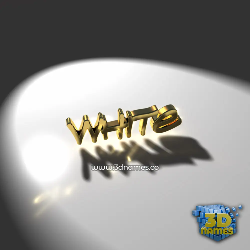 white in Gold Shine style - 3D name wallpaper