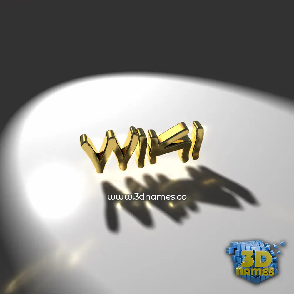 wiki in Gold Shine style - 3D name wallpaper
