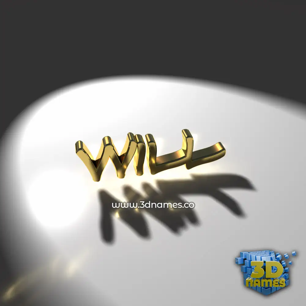 will in Gold Shine style - 3D name wallpaper