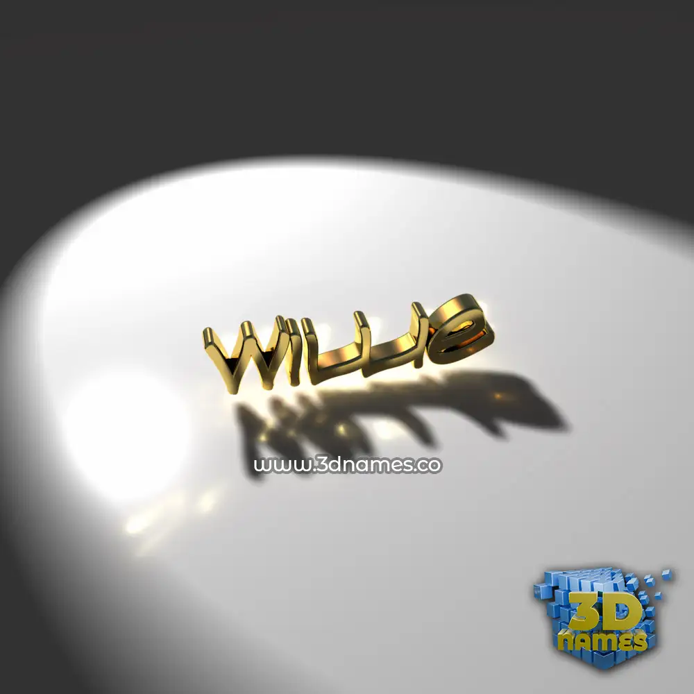 willie in Gold Shine style - 3D name wallpaper