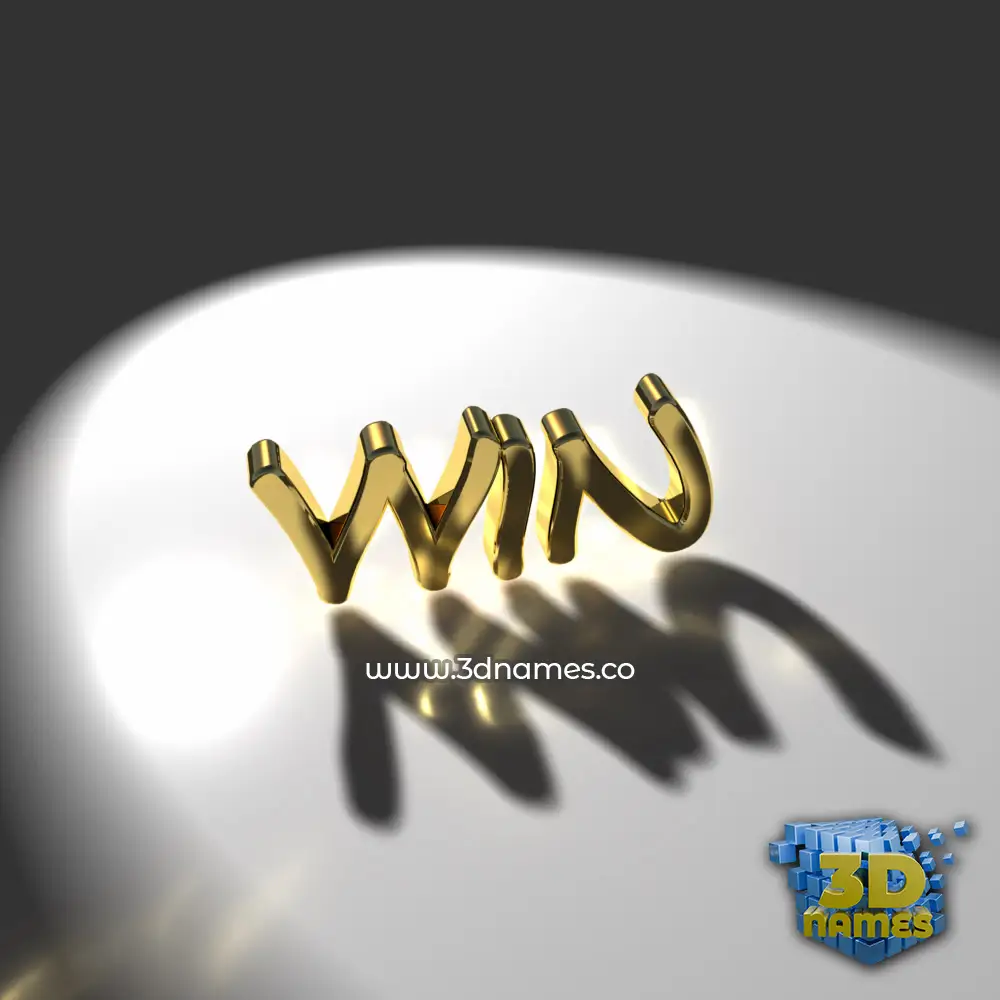 win in Gold Shine style - 3D name wallpaper