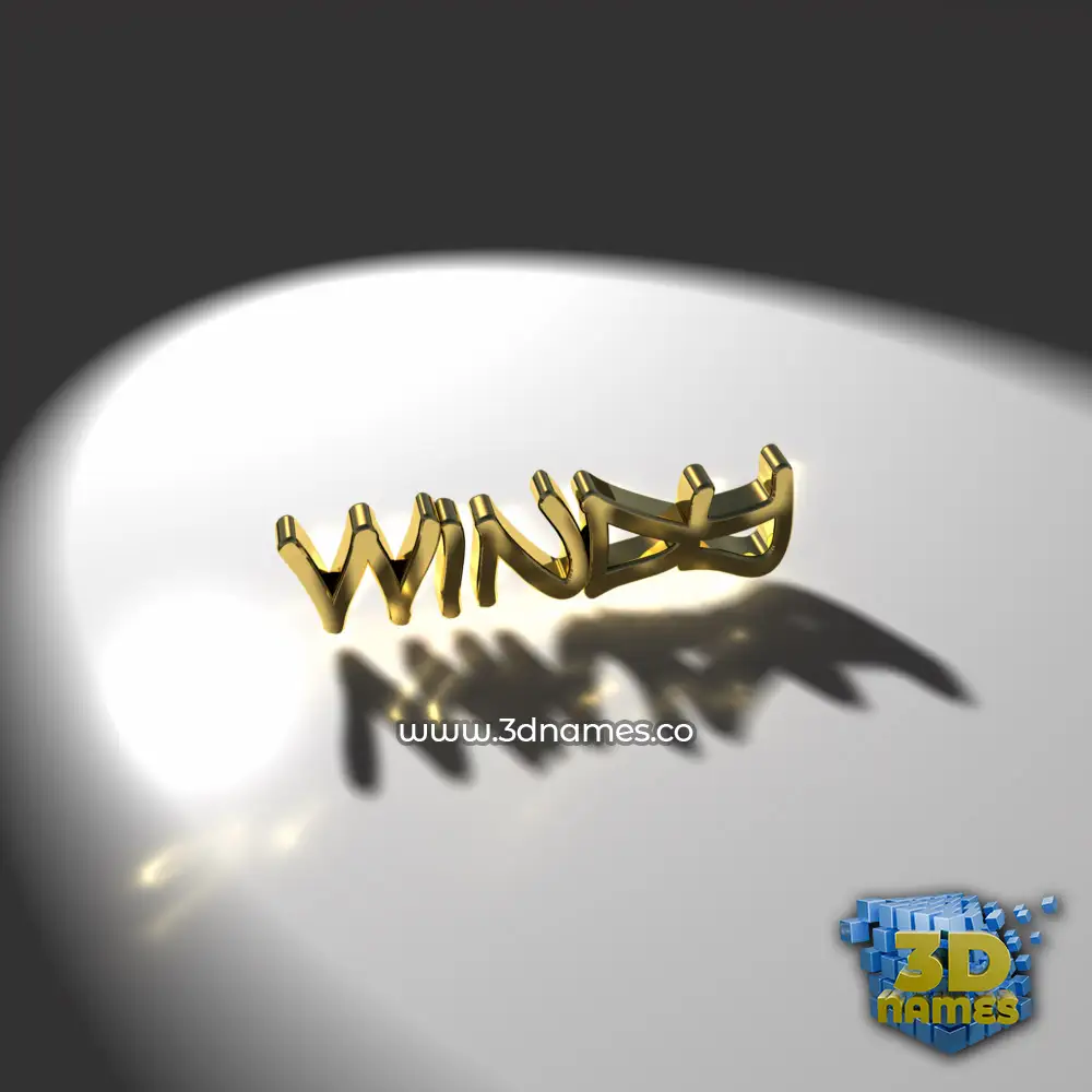 windy in Gold Shine style - 3D name wallpaper
