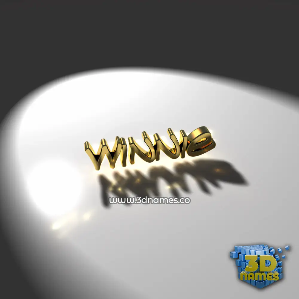 winnie in Gold Shine style - 3D name wallpaper