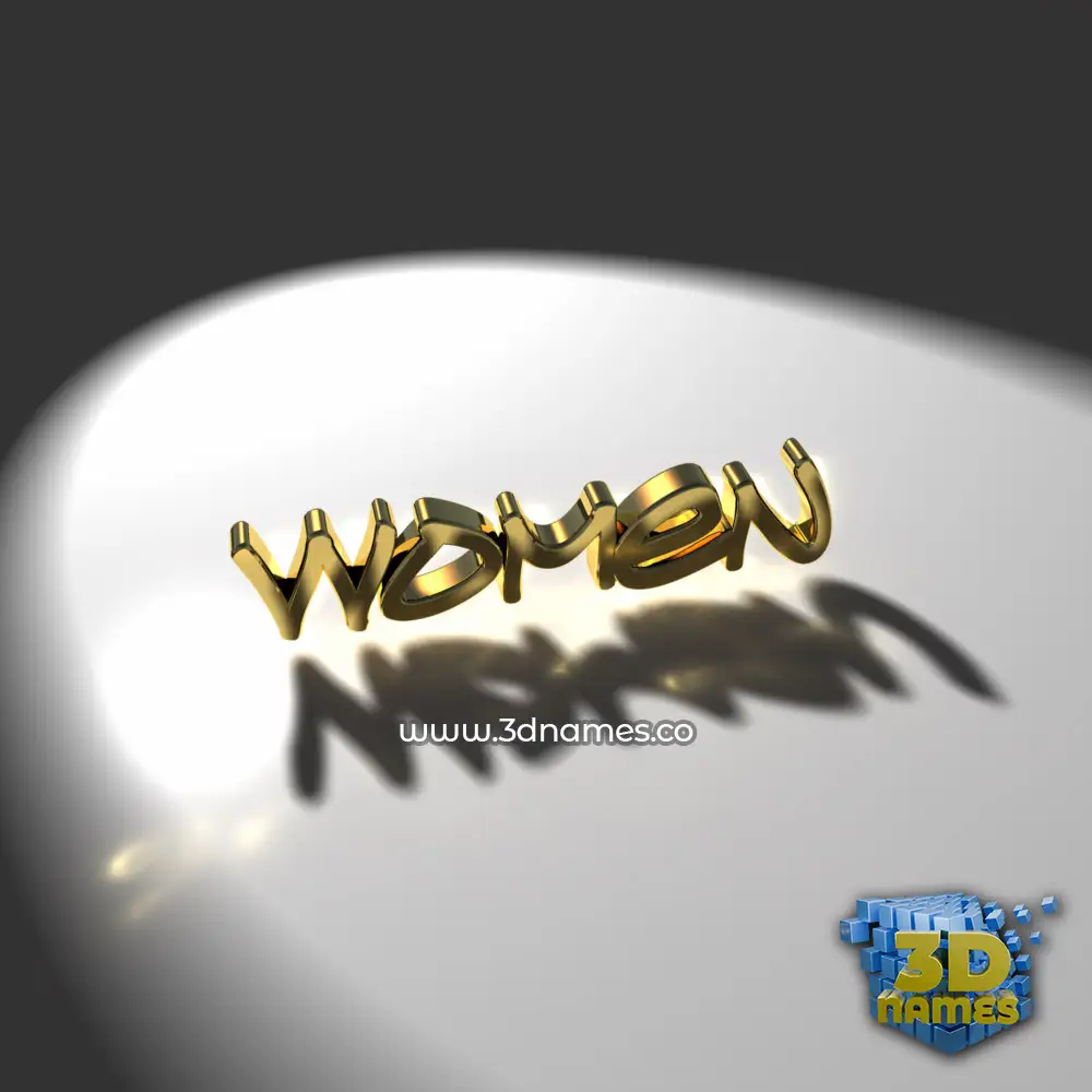 women in Gold Shine style - 3D name wallpaper