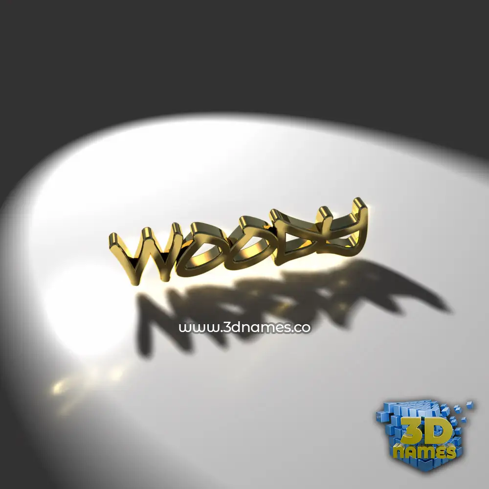 woody in Gold Shine style - 3D name wallpaper