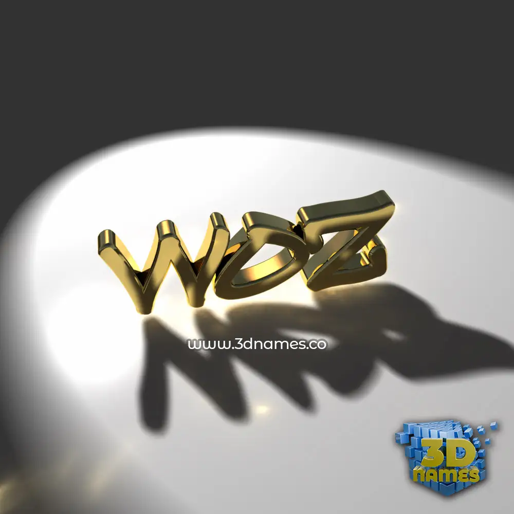 woz in Gold Shine style - 3D name wallpaper