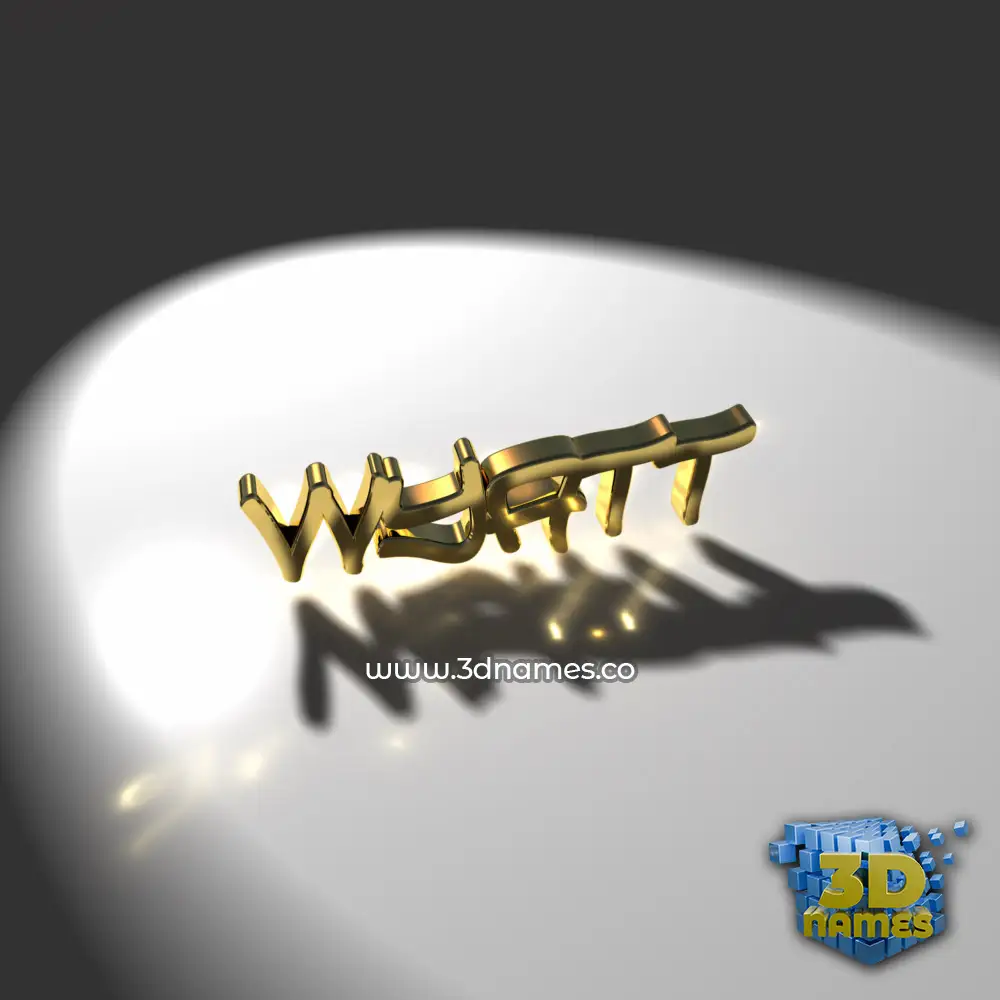 wyatt in Gold Shine style - 3D name wallpaper