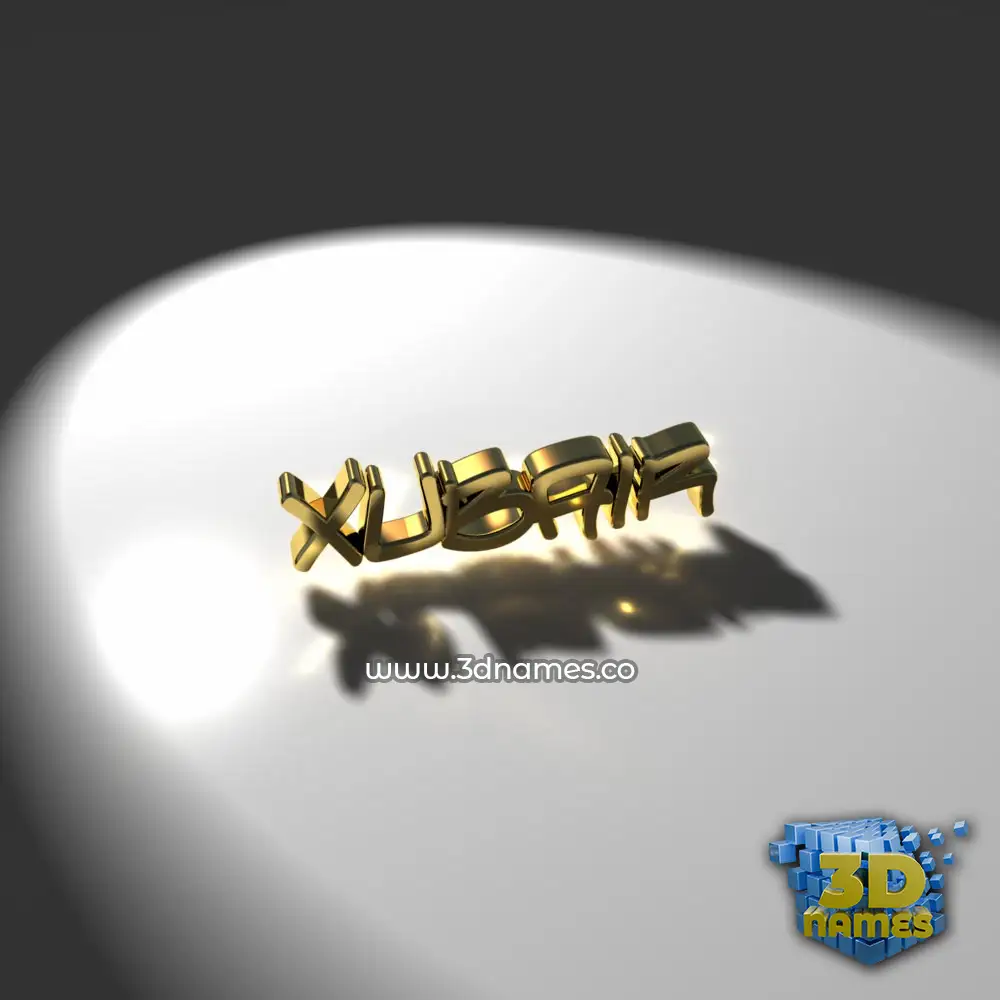 xubair in Gold Shine style - 3D name wallpaper