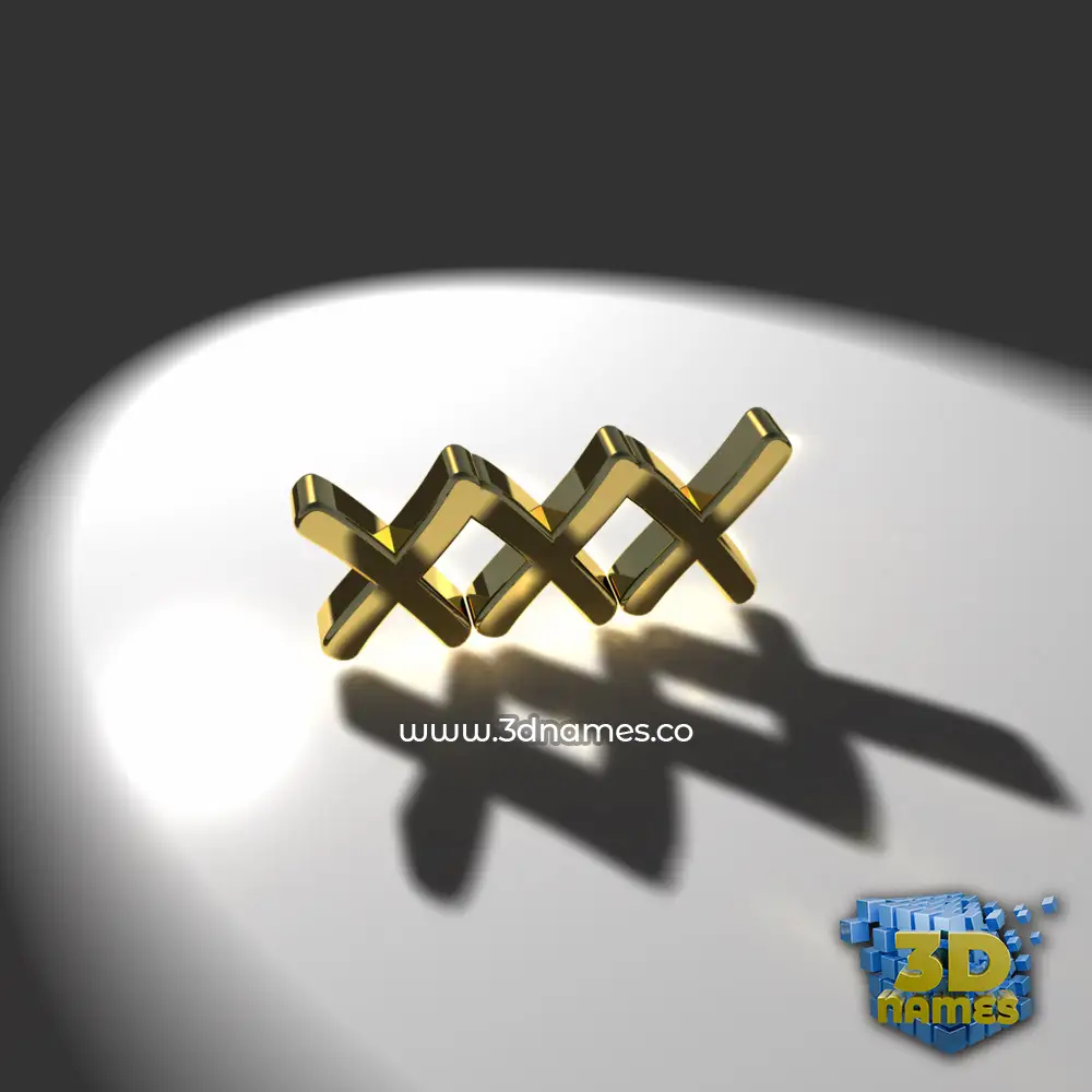 xxx in Gold Shine style - 3D name wallpaper