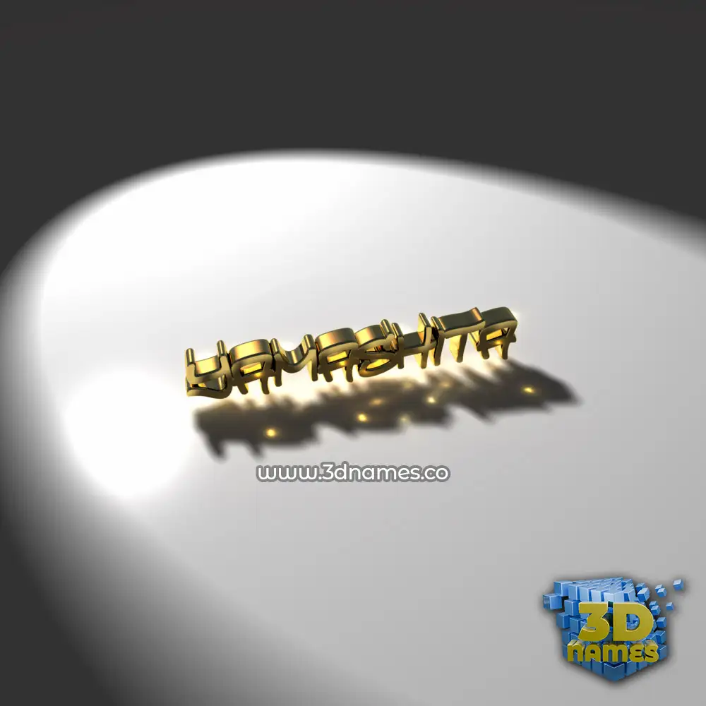yamashita in Gold Shine style - 3D name wallpaper