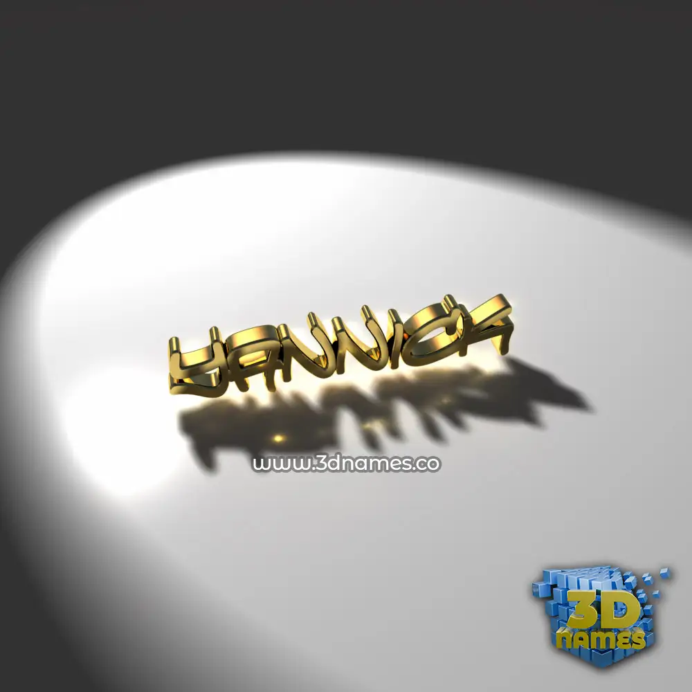 yannick in Gold Shine style - 3D name wallpaper