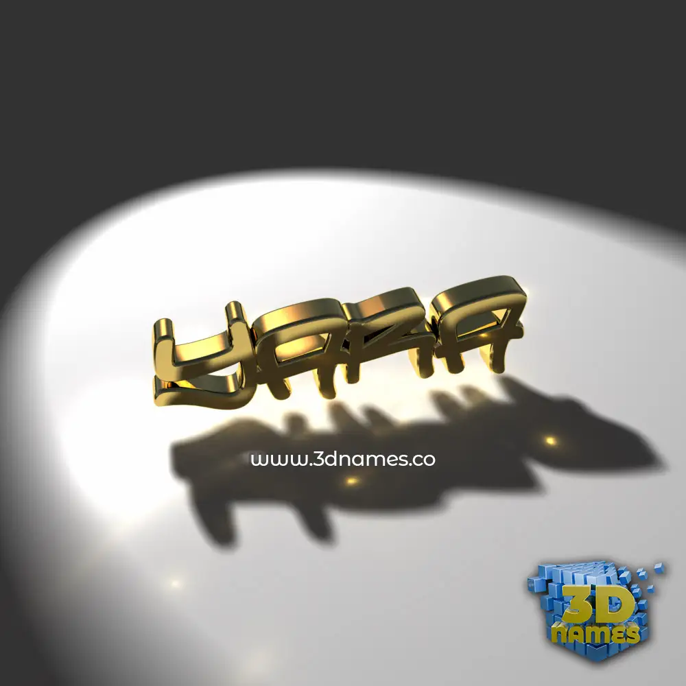 yara in Gold Shine style - 3D name wallpaper