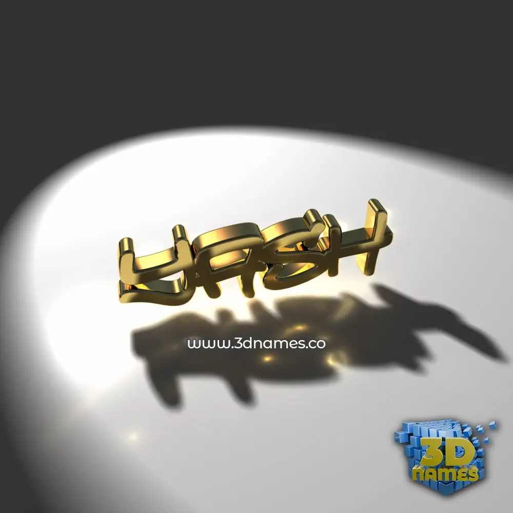 yash in Gold Shine style - 3D name wallpaper