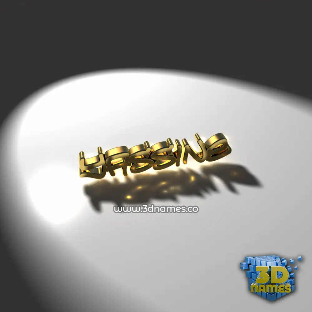 yassine in Gold Shine style - 3D name wallpaper