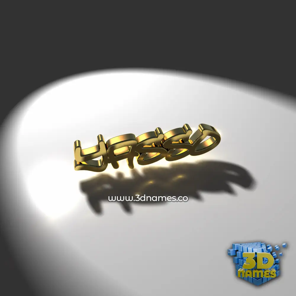 yasso in Gold Shine style - 3D name wallpaper