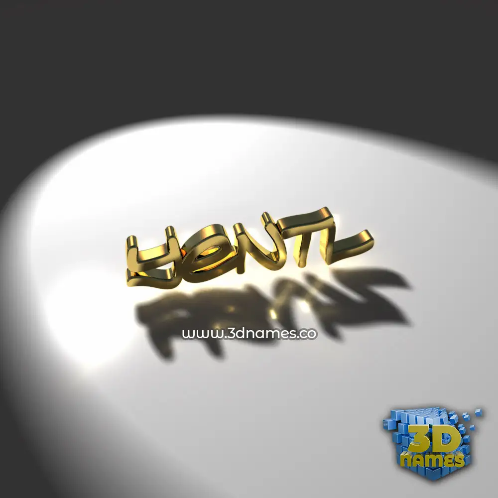 yentl in Gold Shine style - 3D name wallpaper
