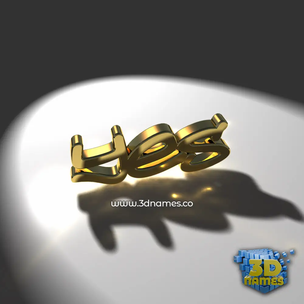 yes in Gold Shine style - 3D name wallpaper