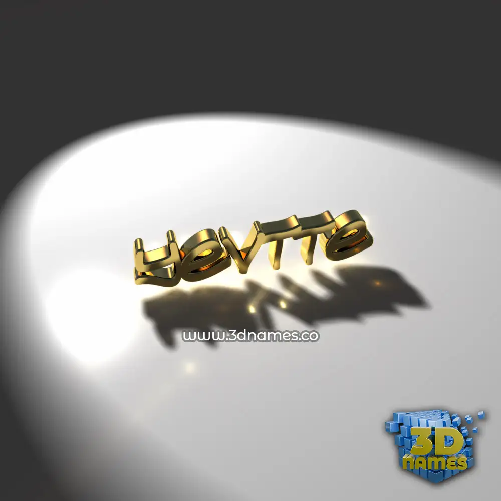 yevtte in Gold Shine style - 3D name wallpaper