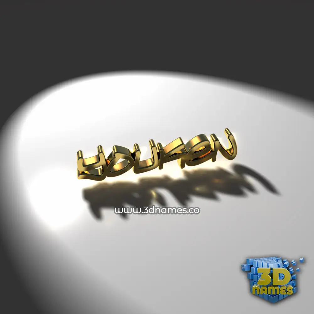 youken in Gold Shine style - 3D name wallpaper