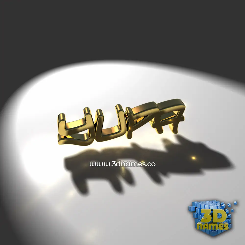 yupa in Gold Shine style - 3D name wallpaper