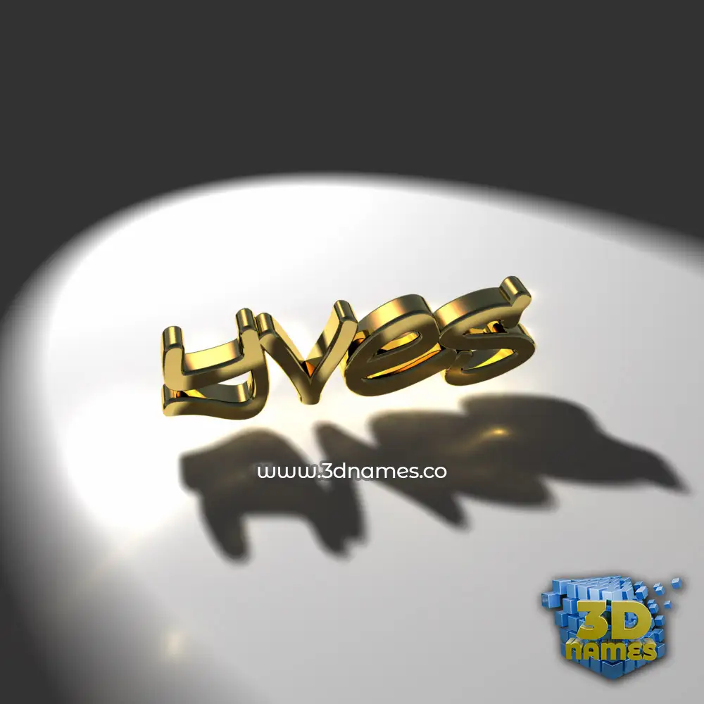 yves in Gold Shine style - 3D name wallpaper