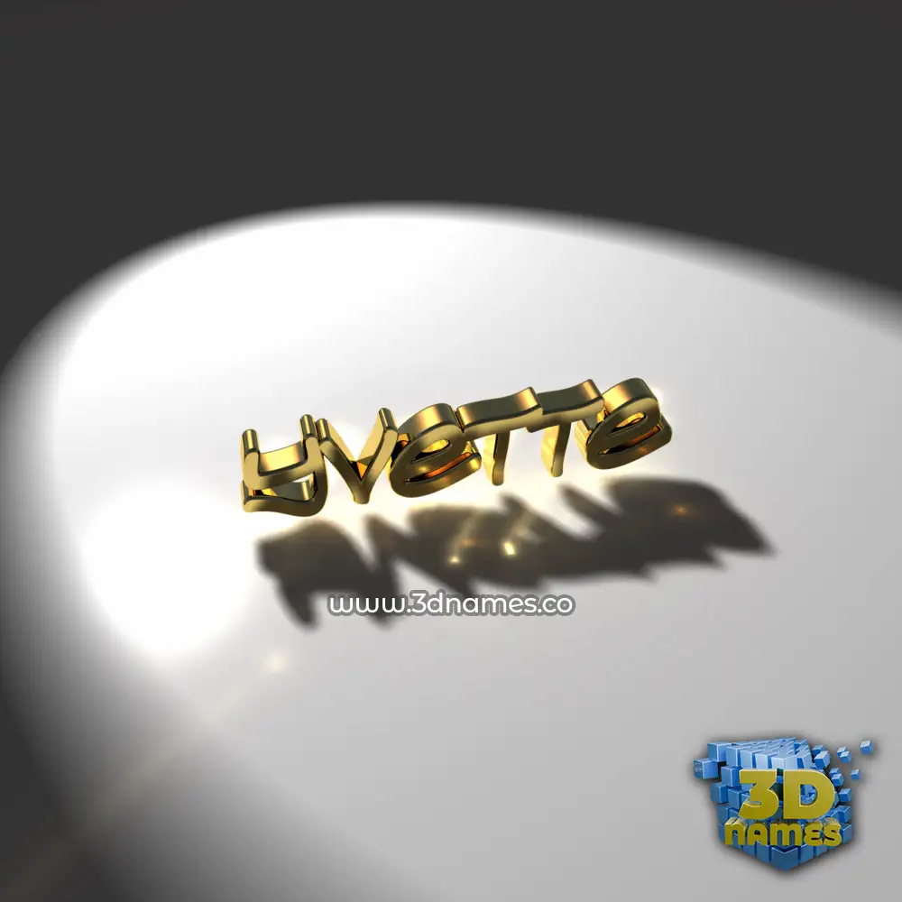 yvette in Gold Shine style - 3D name wallpaper
