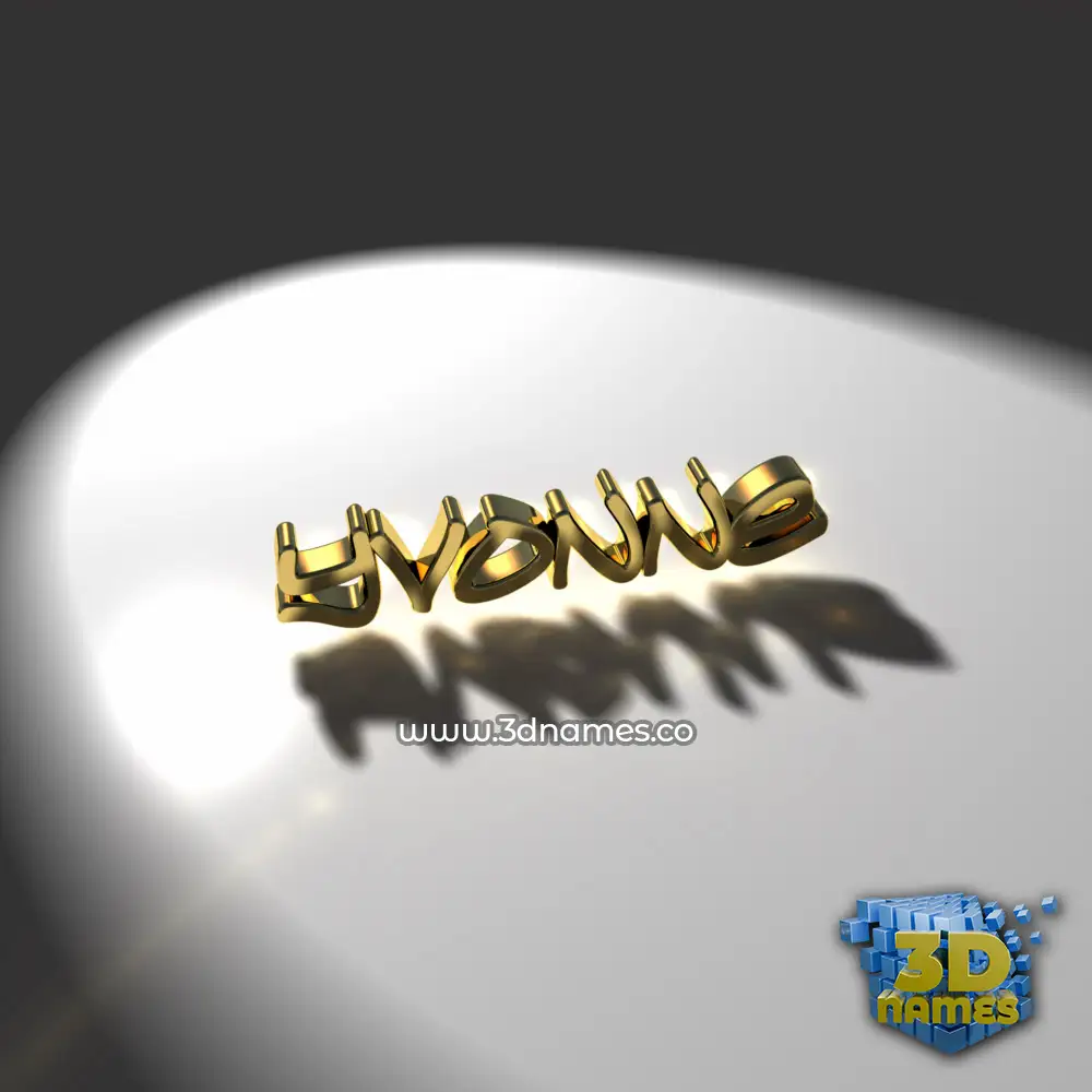 yvonne in Gold Shine style - 3D name wallpaper