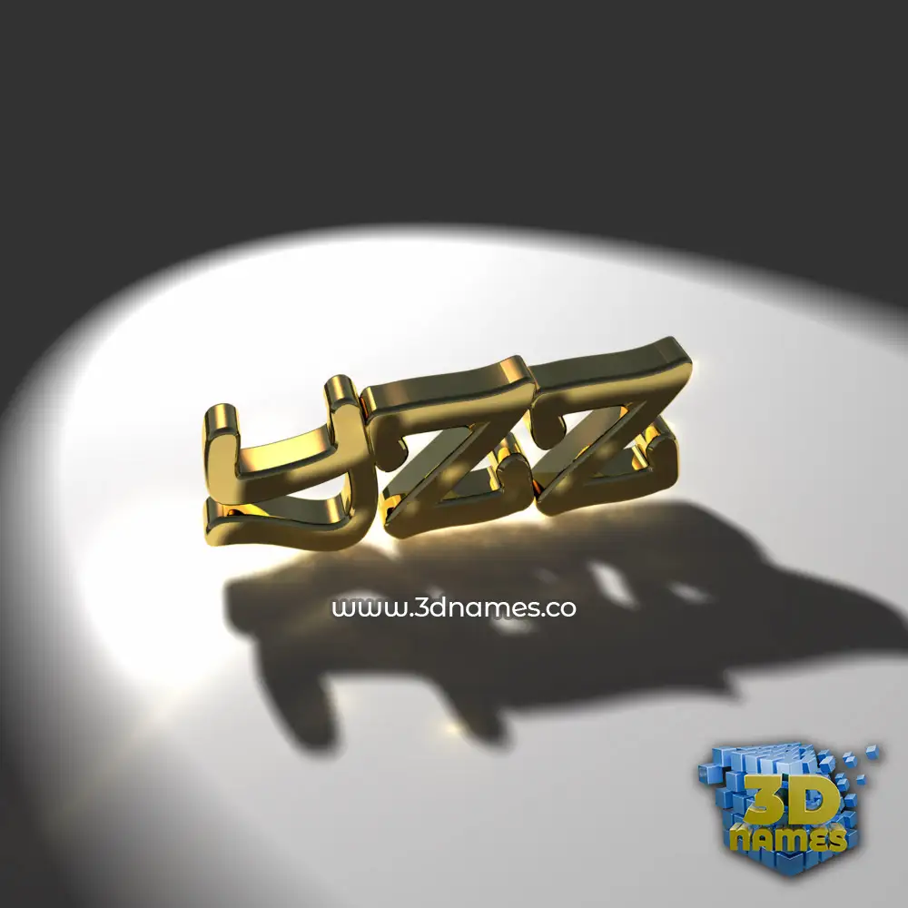 yzz in Gold Shine style - 3D name wallpaper
