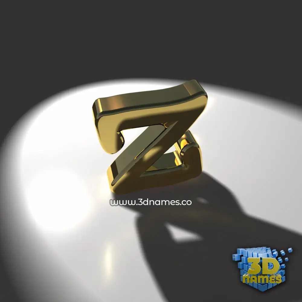 z in Gold Shine style - 3D name wallpaper