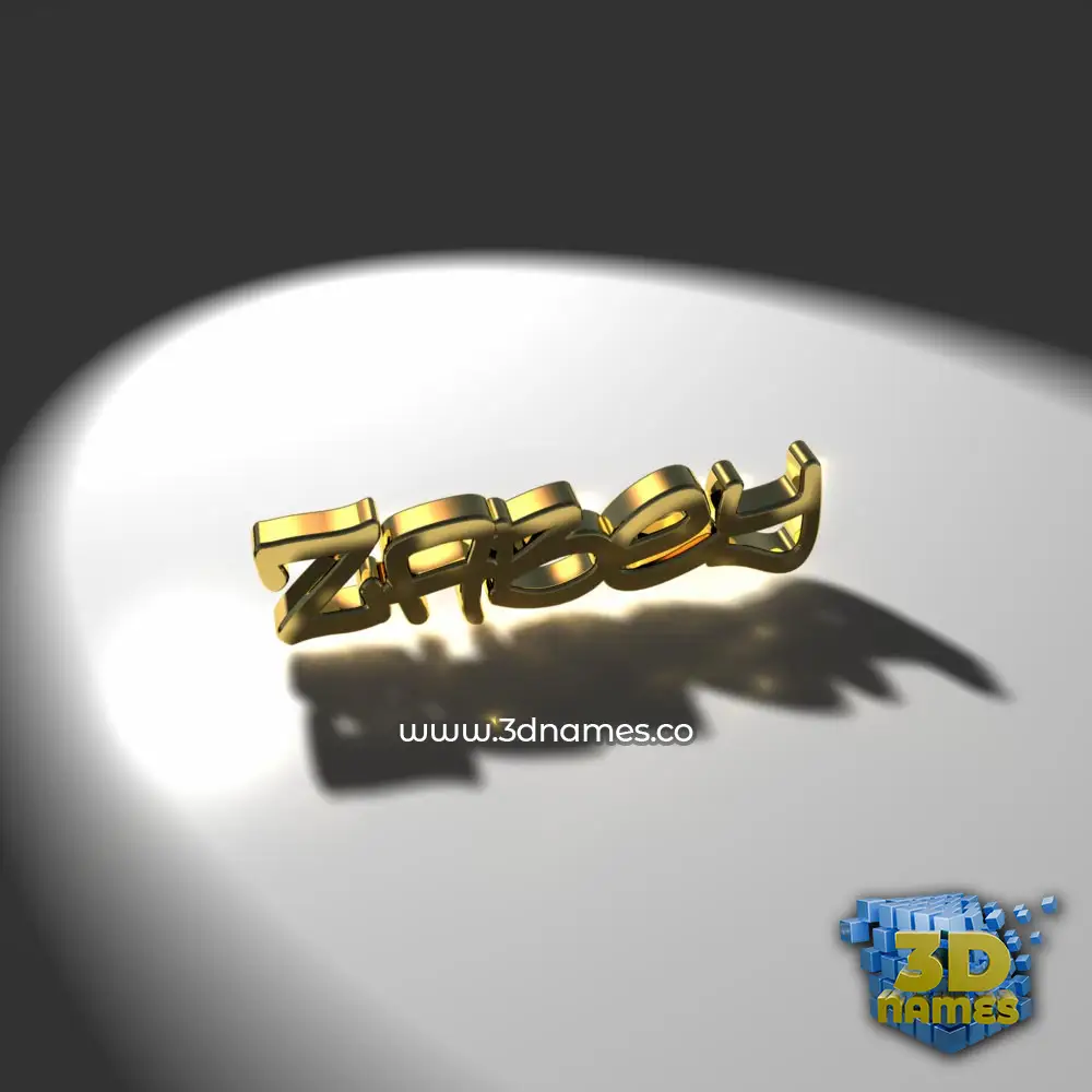 zabey in Gold Shine style - 3D name wallpaper