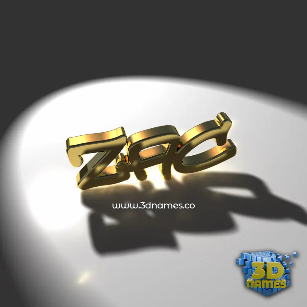 zac in Gold Shine style - 3D name wallpaper