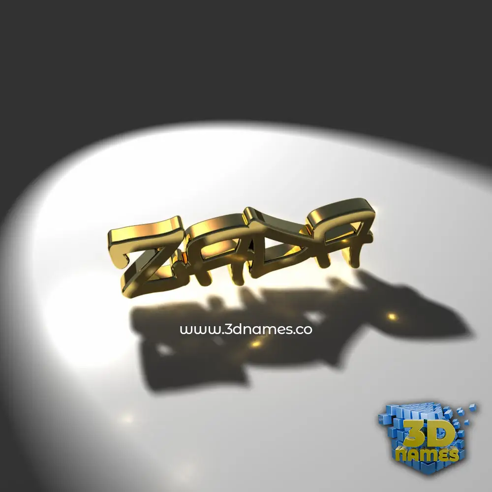zada in Gold Shine style - 3D name wallpaper
