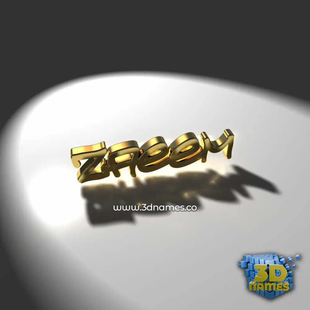 zaeem in Gold Shine style - 3D name wallpaper