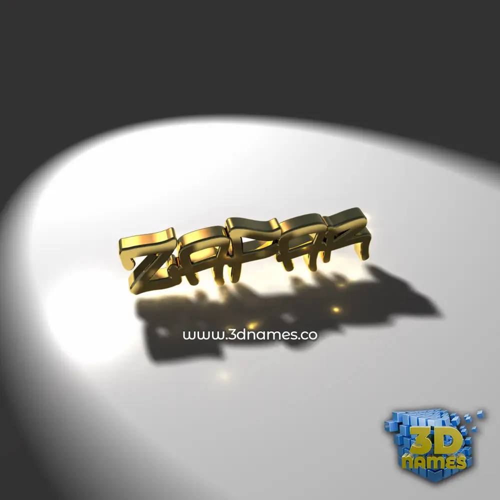 zafar in Gold Shine style - 3D name wallpaper