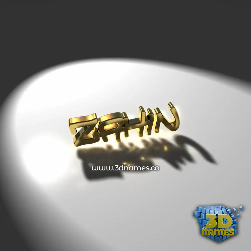 zahin in Gold Shine style - 3D name wallpaper