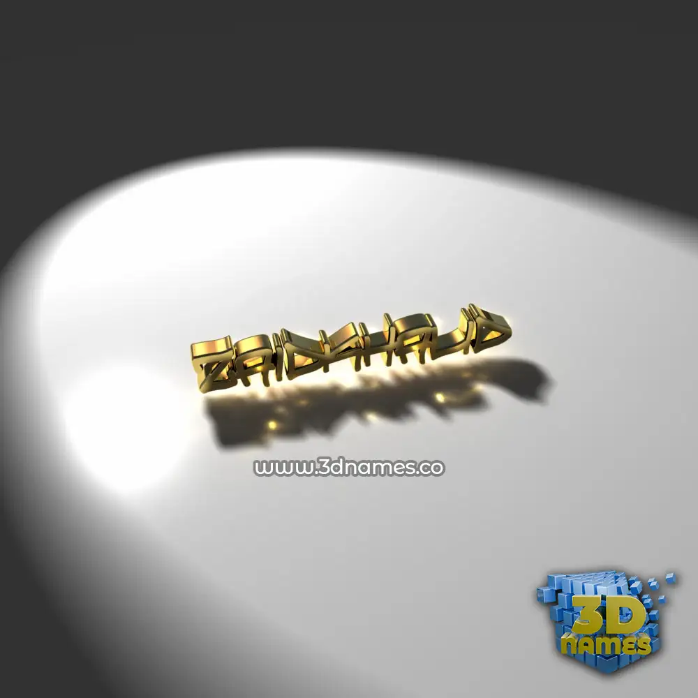 zaidkhalid in Gold Shine style - 3D name wallpaper