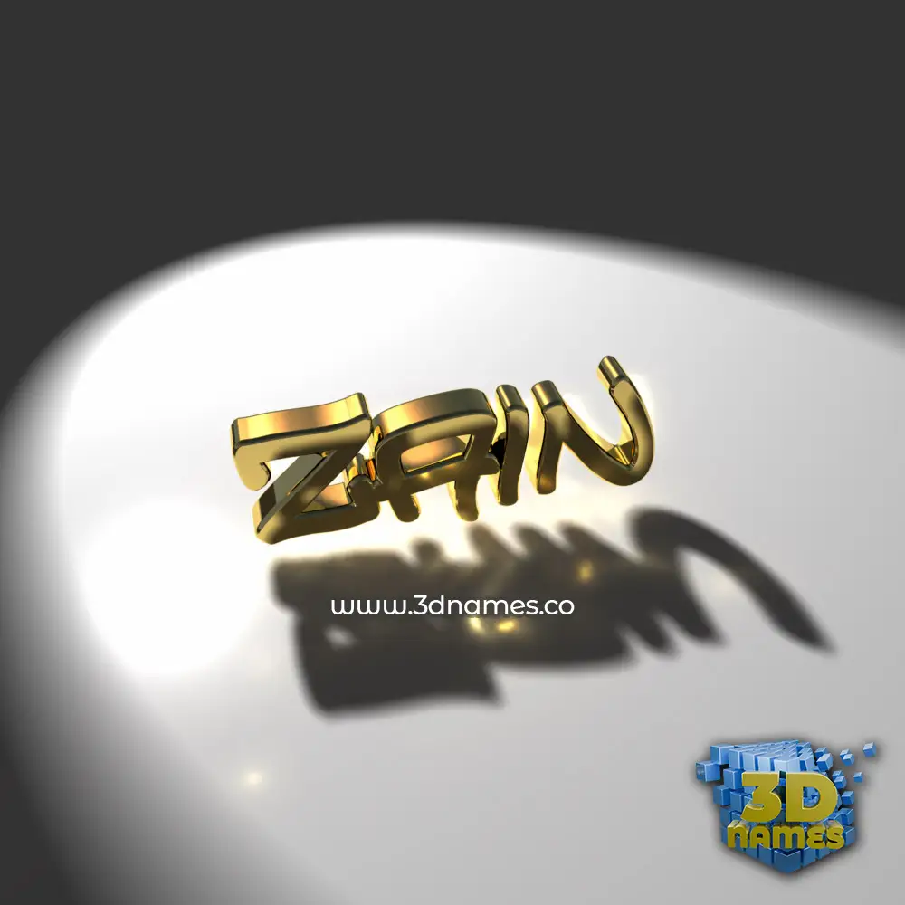zain in Gold Shine style - 3D name wallpaper