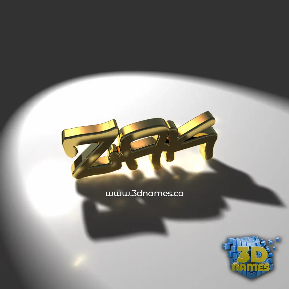 zak in Gold Shine style - 3D name wallpaper