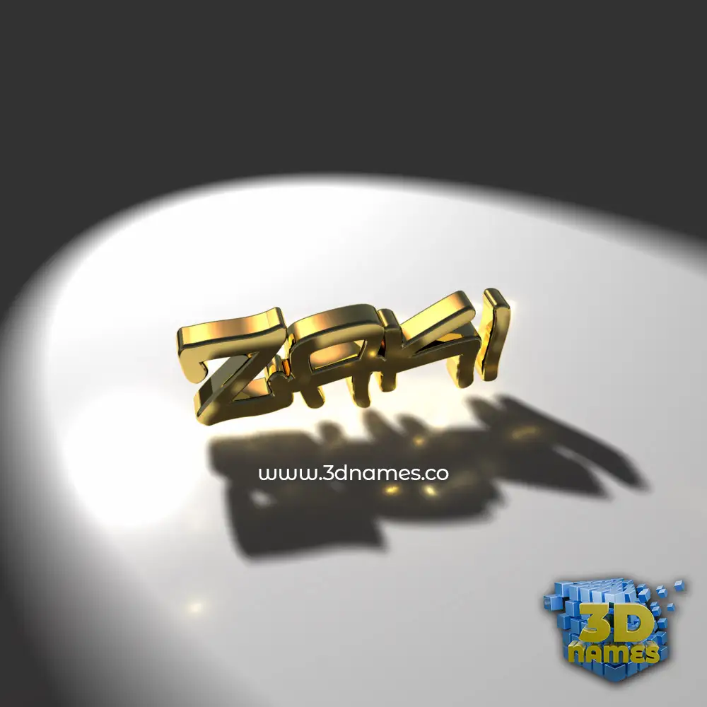 zaki in Gold Shine style - 3D name wallpaper