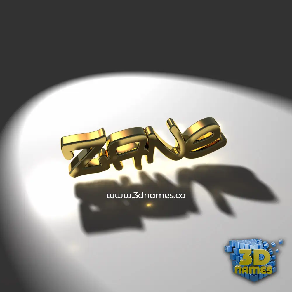 zane in Gold Shine style - 3D name wallpaper