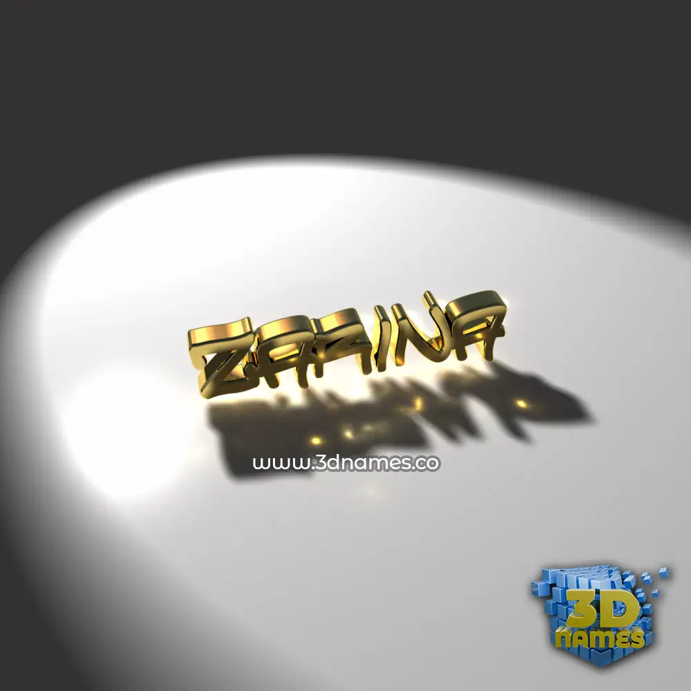 zarina in Gold Shine style - 3D name wallpaper