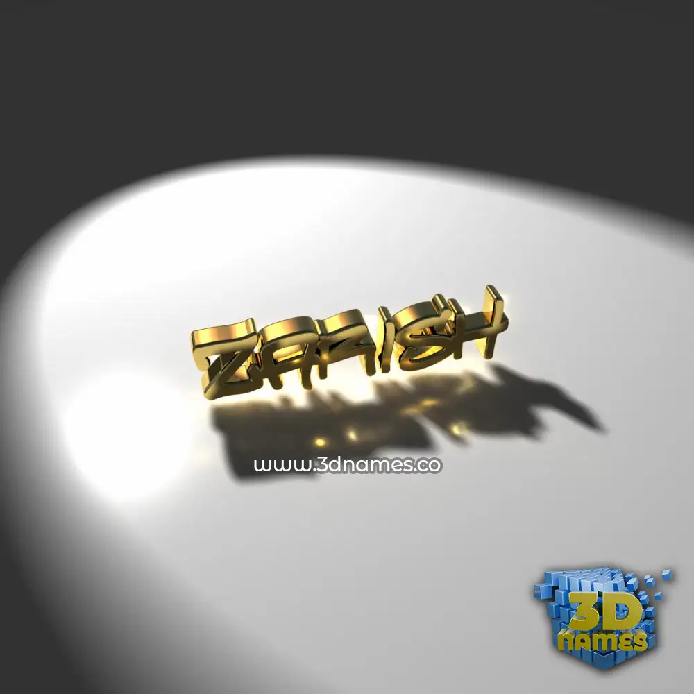 zarish in Gold Shine style - 3D name wallpaper